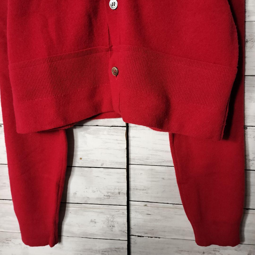 コムコム コムデギャルソン ショート丈ニットカーディガン 短丈 ウール