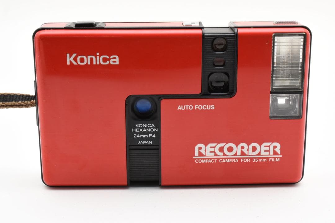 美品 Konica RECORDER レッド コンパクトフィルムカメラ