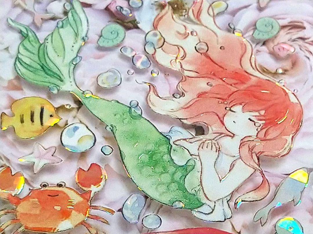 ✩のこり２✩J482＃人鱼之歌(贝壳光)E厘米切り売り海外人物マステ女の子苜暖