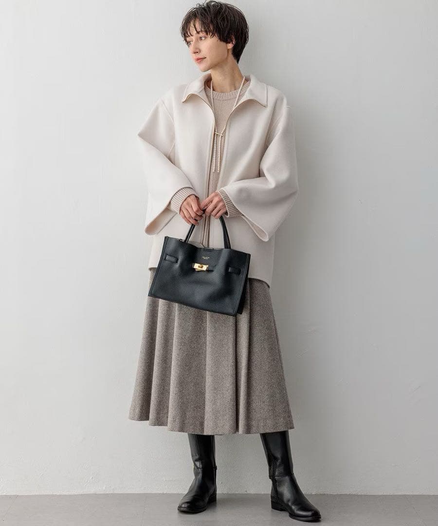 値下　ウールリバー スタンドカラーコート　サイズ32