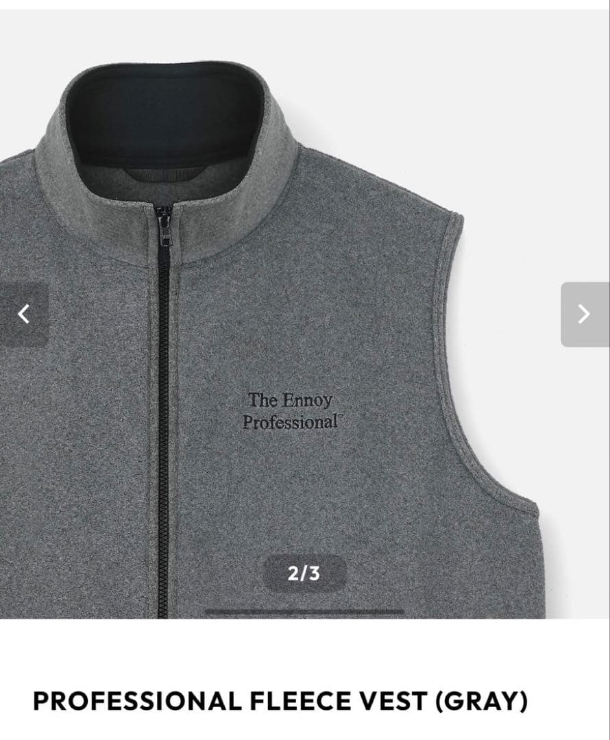 The Ennoy PROFESSIONAL FLEECE VEST グレー