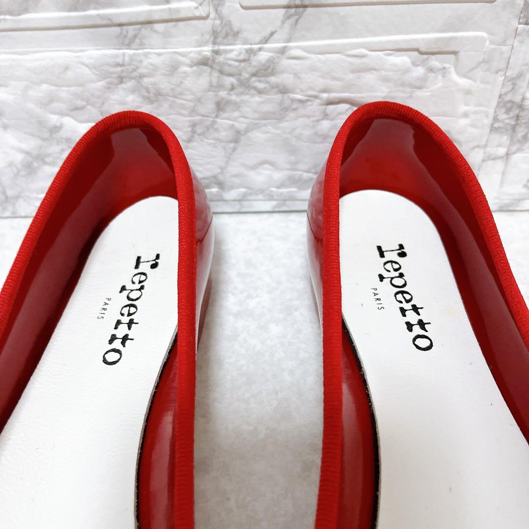 ⭐未使用級⭐レペット パンプス エナメル フラットシューズ 赤 26㎝