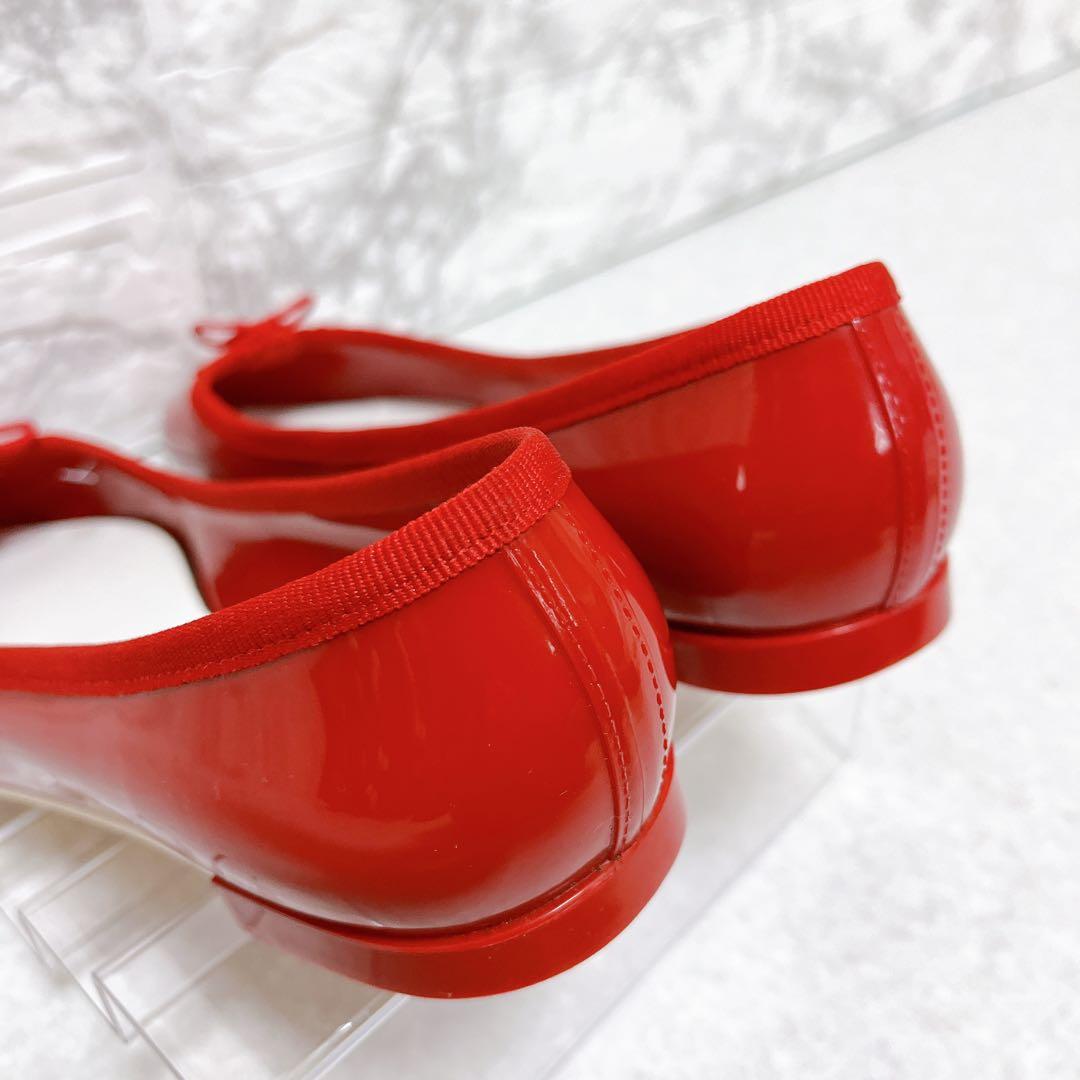 ⭐未使用級⭐レペット パンプス エナメル フラットシューズ 赤 26㎝