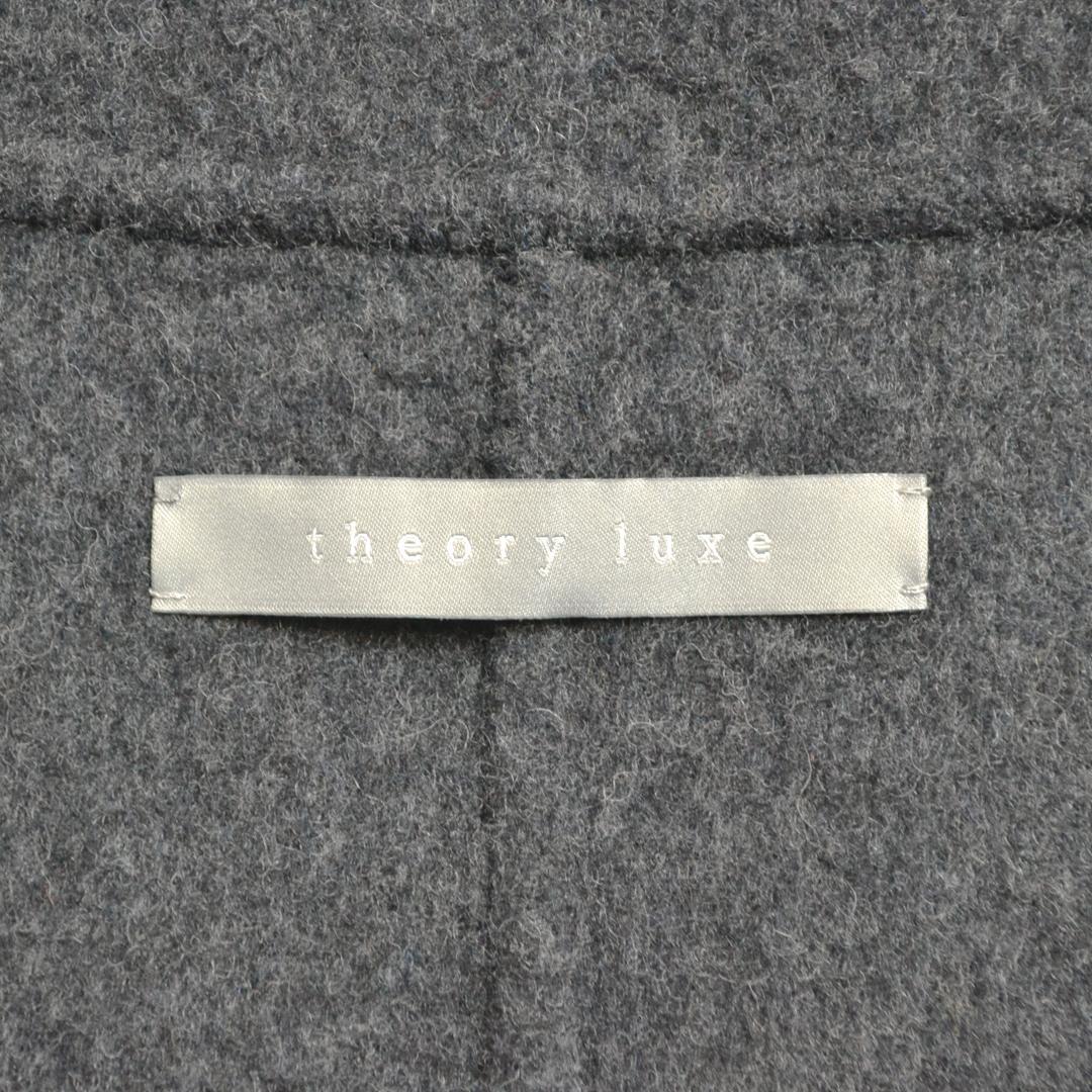 【極美品】theoryセオリー ウール混オーバーサイズチェックノーカラーコートM
