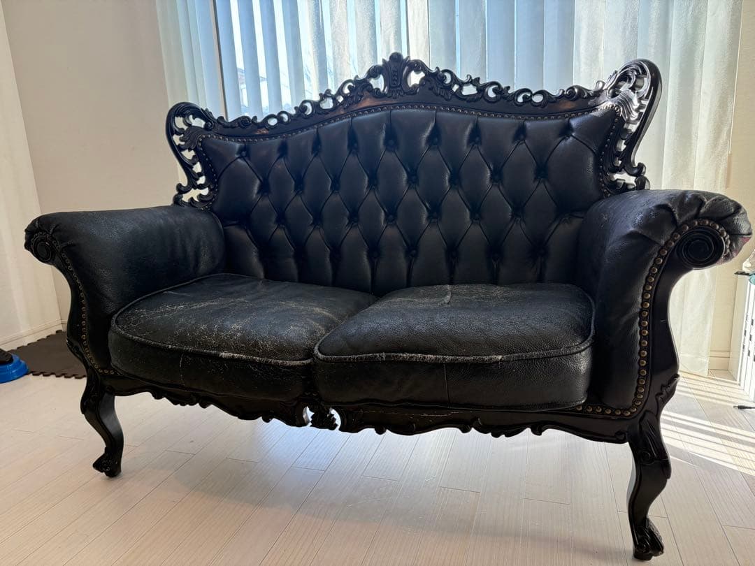 バロックスタイル ブラックソファ