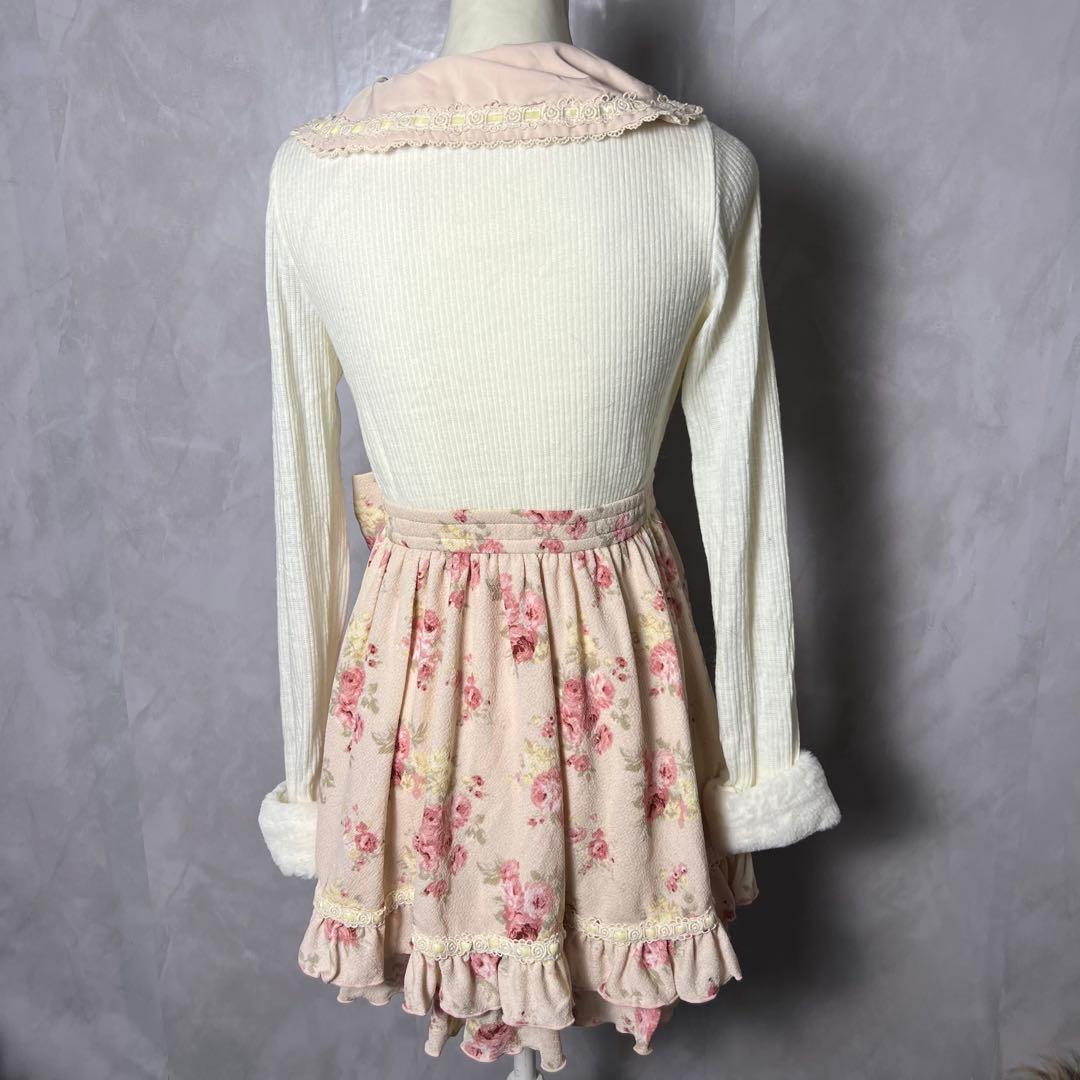 リズリサ リボン ワンピース 花柄 フリル ガーリー 姫ギャル ロリータ