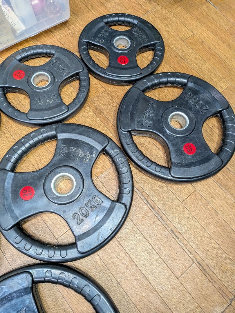 東京都八王子市手渡しのみ筋トレセットバーベル、プレート155kg、台、バイク