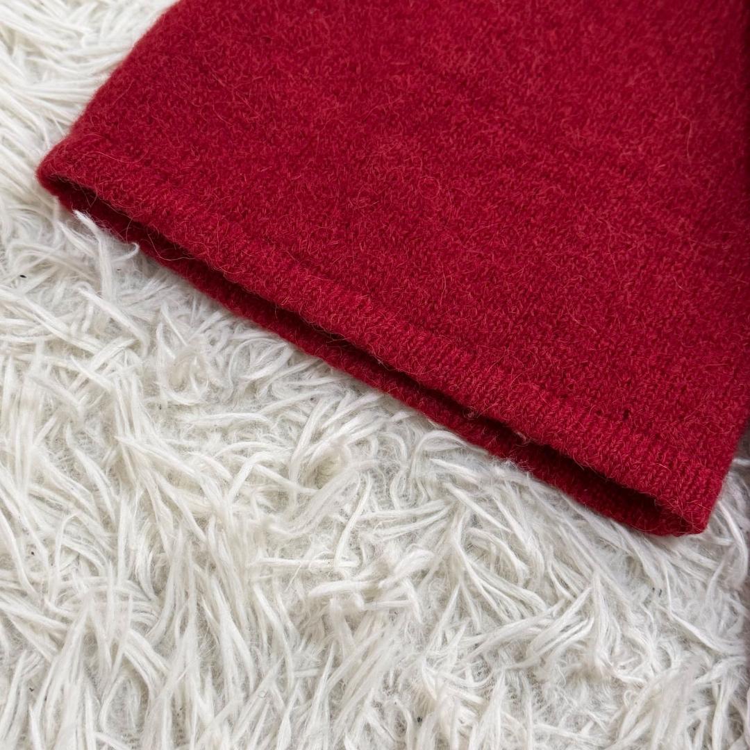 16737✨GUCCI ヴィンテージ 金ボタン ダブル ニットコート レッド