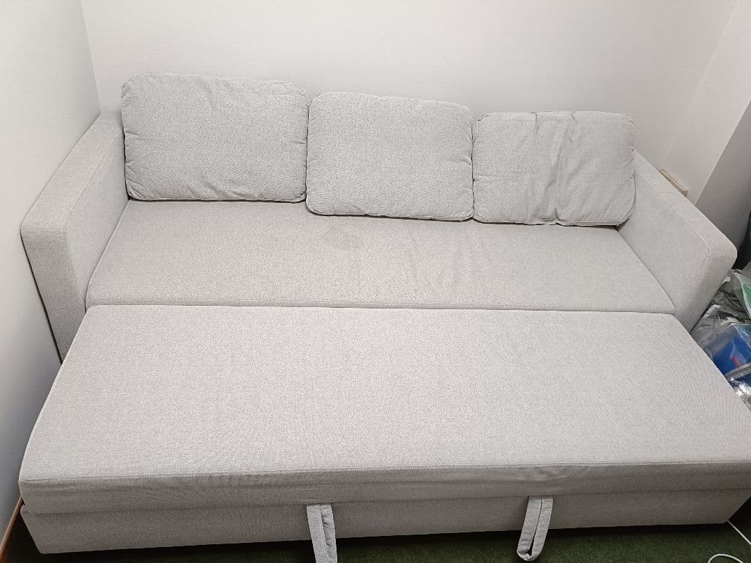 【週末セール中】ニトリ 布張りカウチソファーベット(ノアーク2 GY)