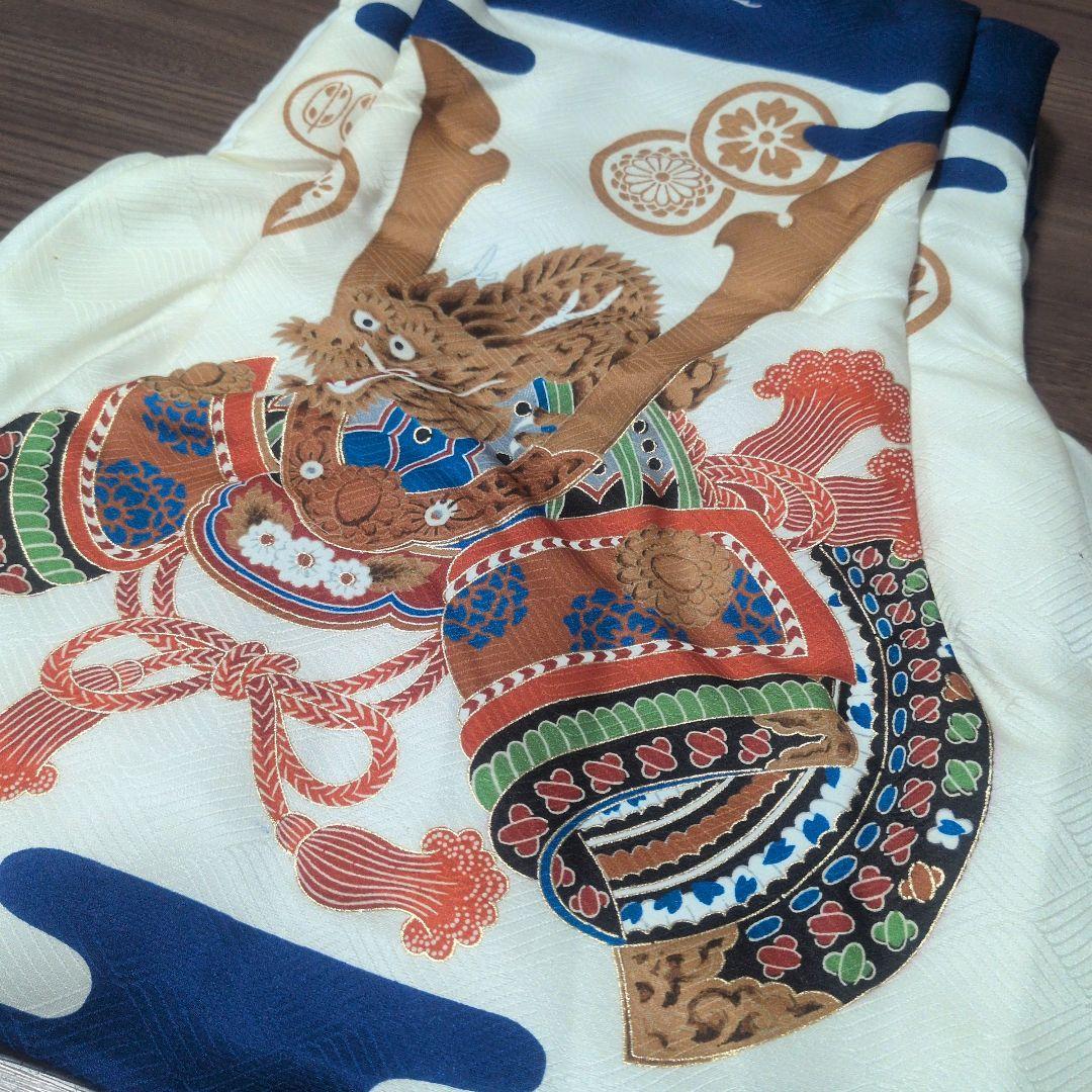 【美品 当日発送】753 5歳 3歳 被布 男の子 着物 ブルー 七五三