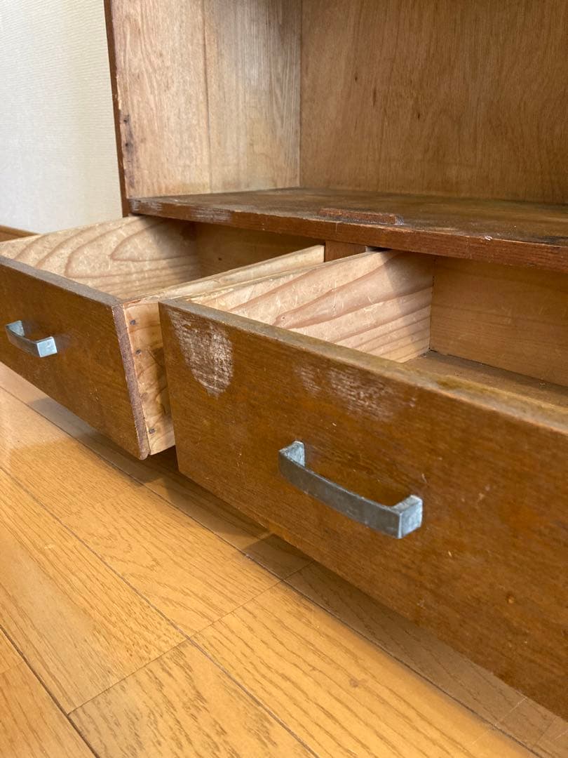 木製本棚 古家具 アンティーク 食器棚