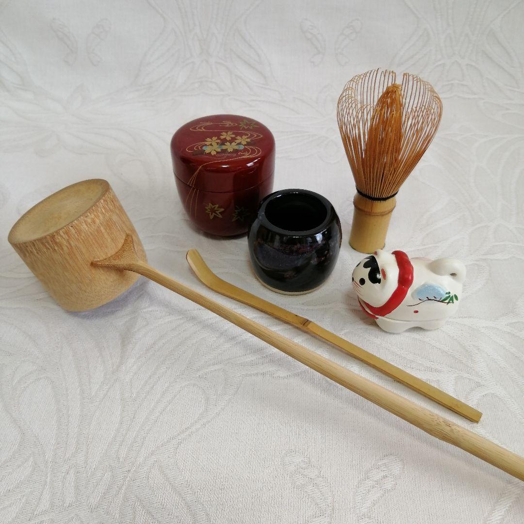 未使用 短冊 茶道具セット 抹茶茶碗 棗 建水 水差し他 抹茶碗