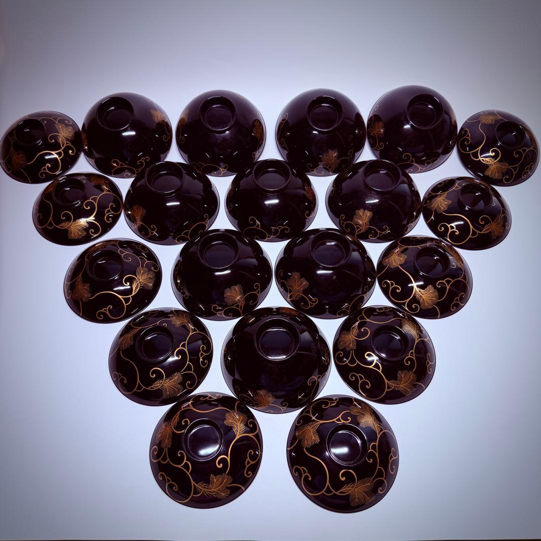 漆器　輪島塗　沈金　金蒔絵　羽　亀　鳳凰　木製　蓋付椀　お煮物椀　吸物椀　10客