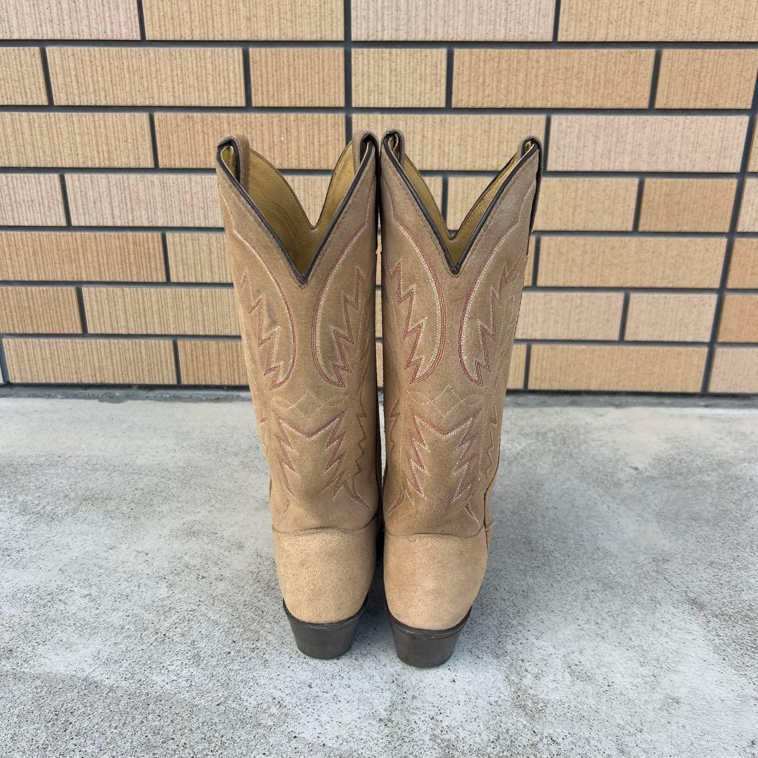 USA製 TEXAS ベージュ スウェード ウエスタンブーツ