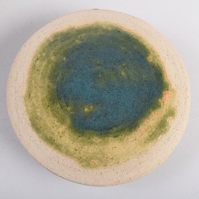 北大路魯山人作　青織部　木槌水指　黒田陶々庵極め箱　D　R8875B