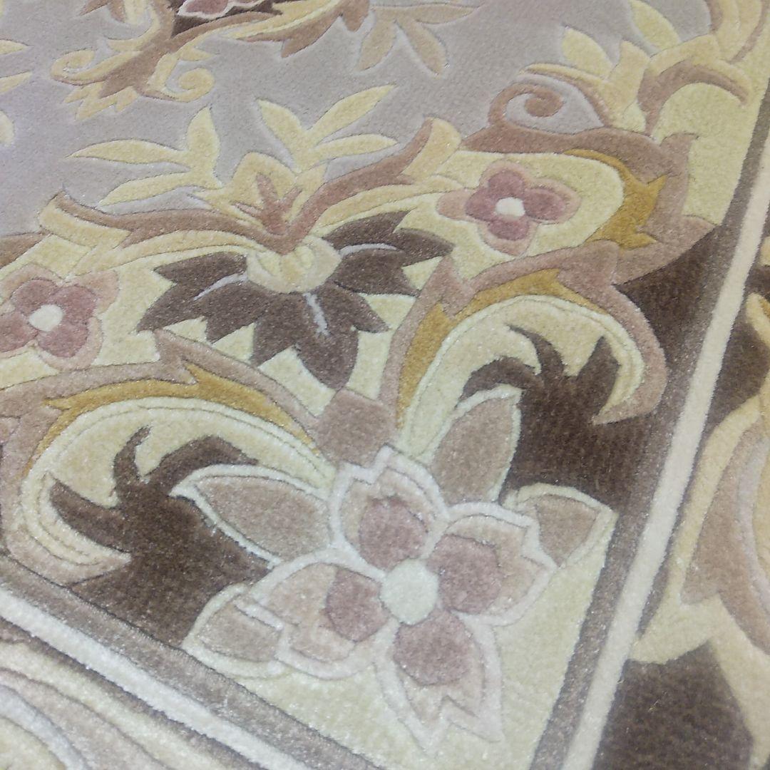 シルク緞通　シルク段通　玄関マット　手織り　高級　新品　未使用　大きいサイズ