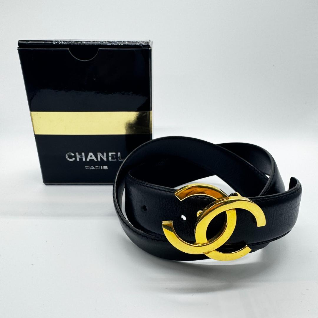 【TM10-300-10】シャネル ロゴ バックル レディース ベルト