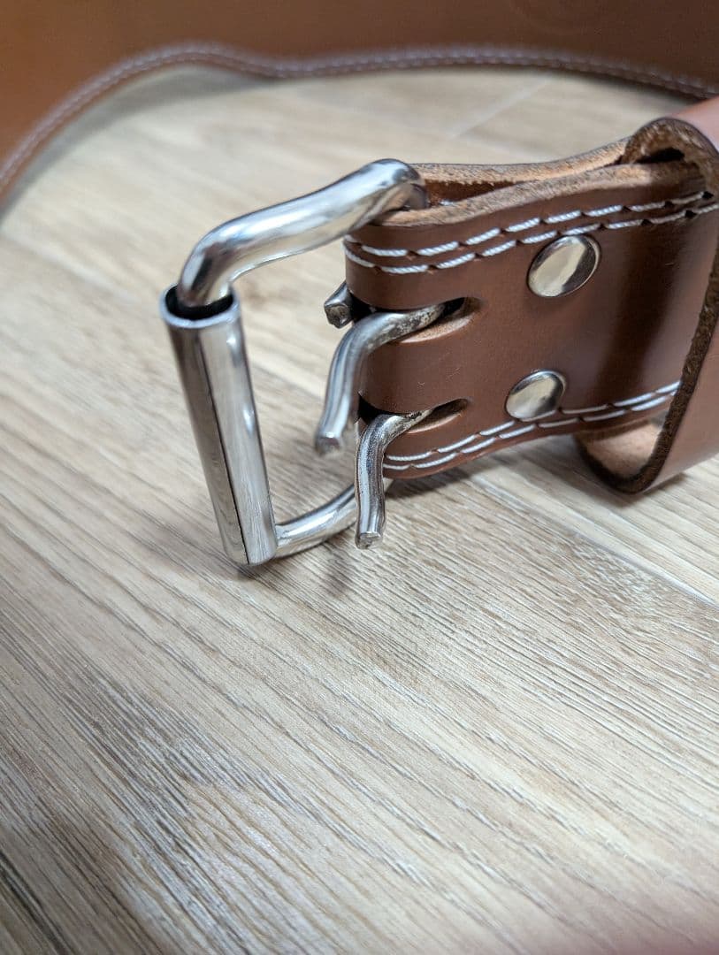 GOLD'S GYM レザー パワーベルト ブラウン Mサイズ