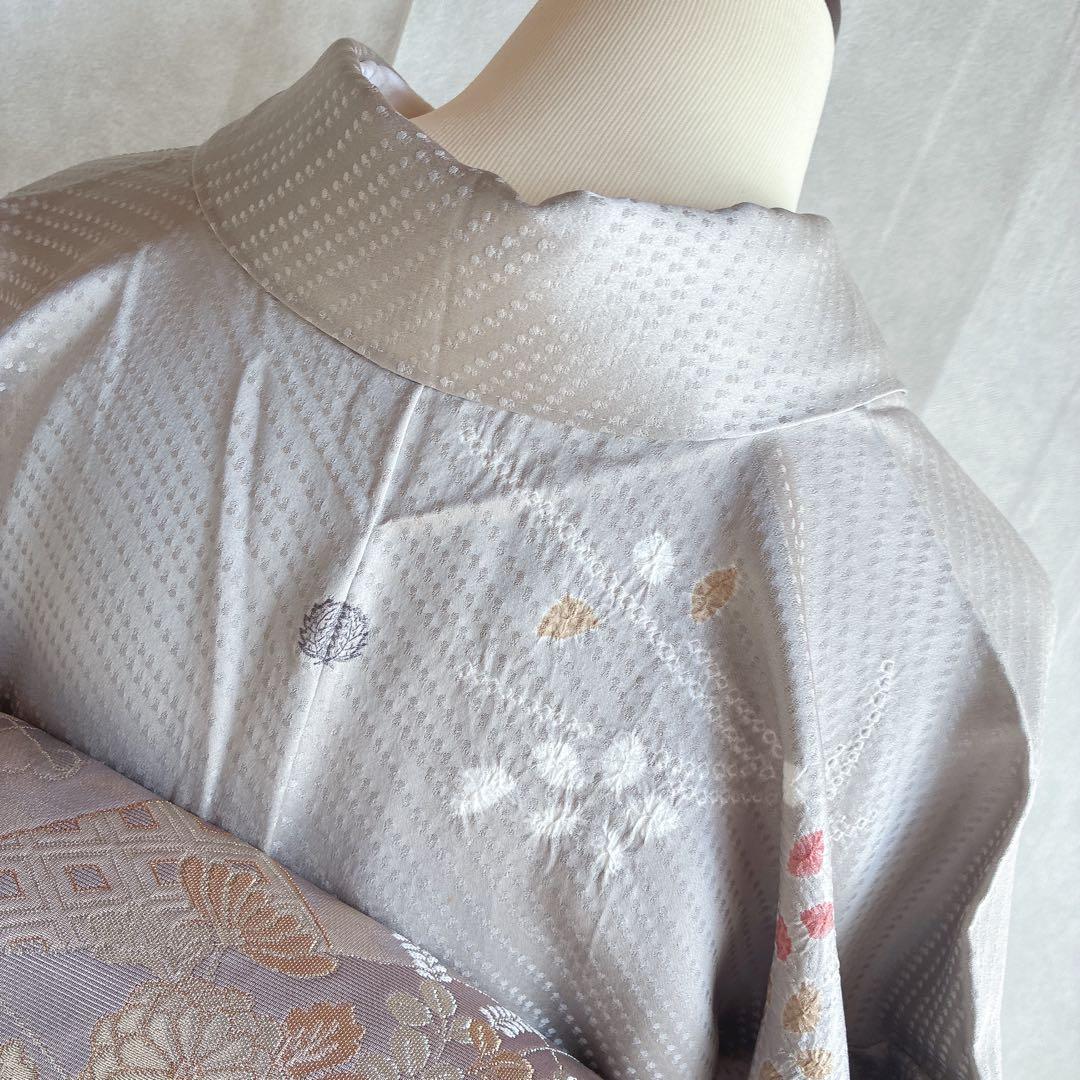 訪問着　フルセット　着物　正絹　絞り　雪輪　淡い　入学式　お祝い　N4