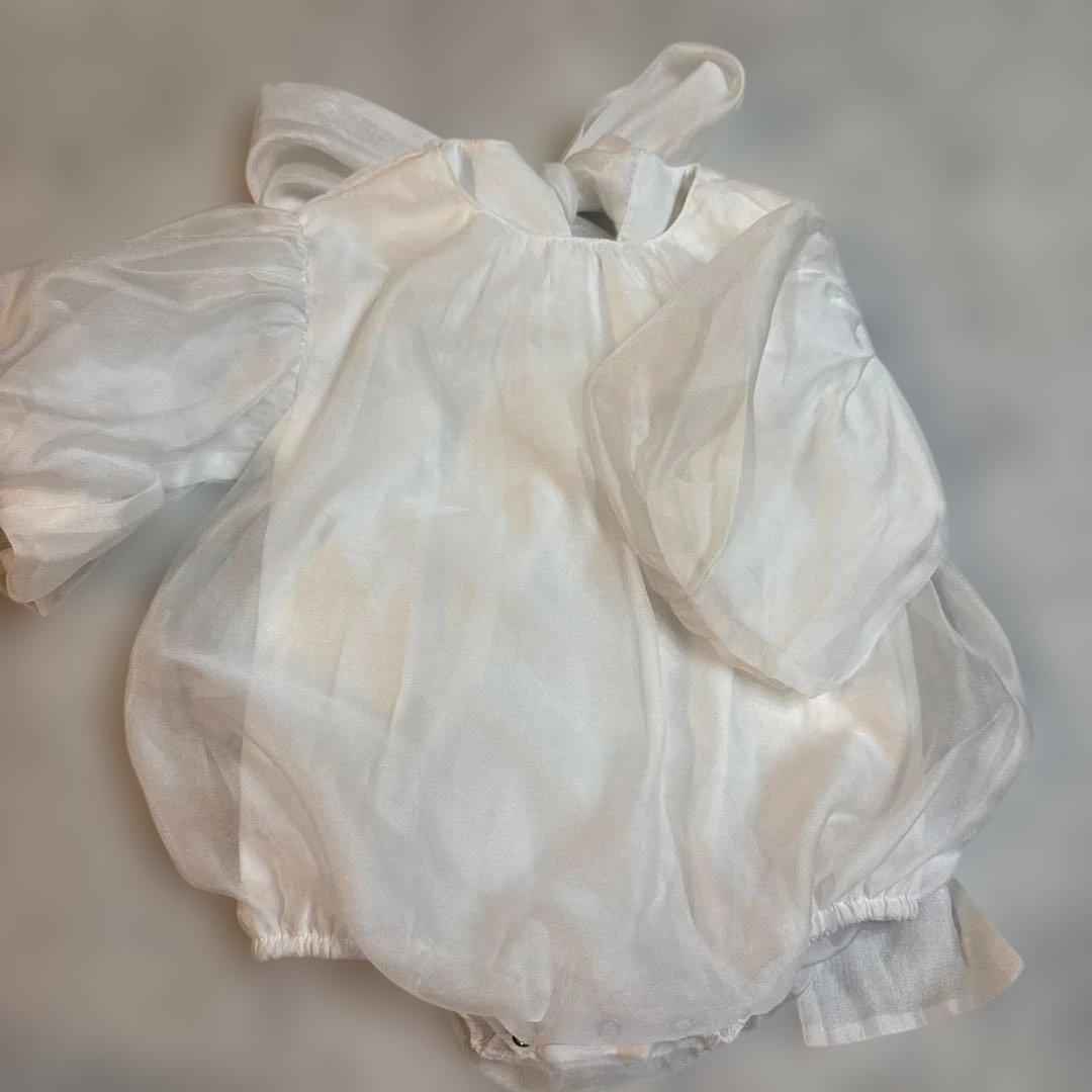 豆腐llonk. ホワイトロンパース　75〜80