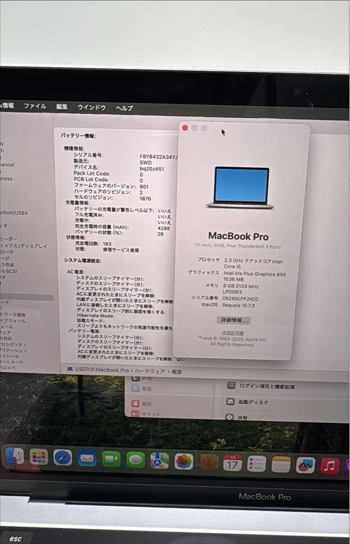 MacBook Pro 13.3インチ Mid 2018 IC310355