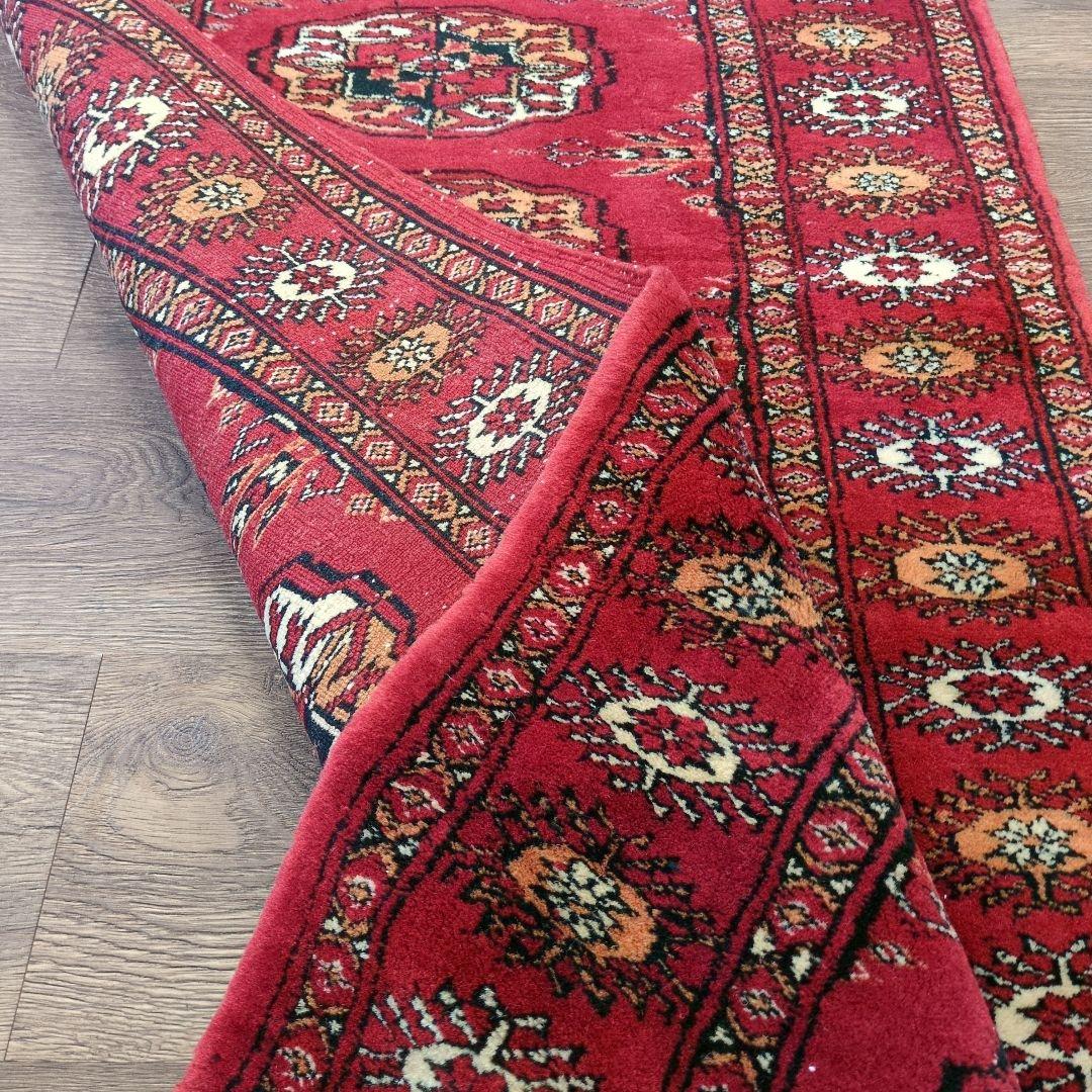 ヴィンテージラグ　パキスタン　トライバルラグ　手織り絨毯　ウール　コットン