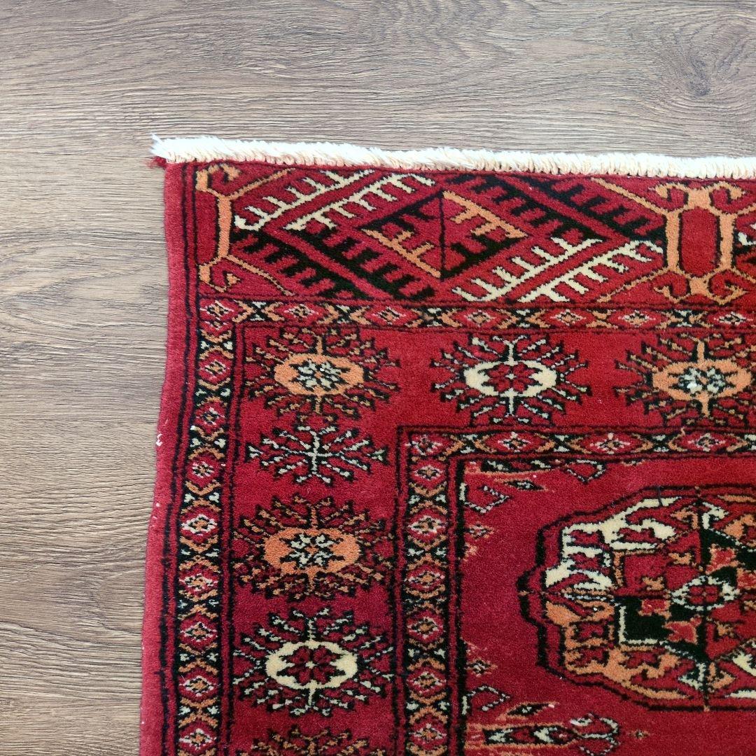 ヴィンテージラグ　パキスタン　トライバルラグ　手織り絨毯　ウール　コットン