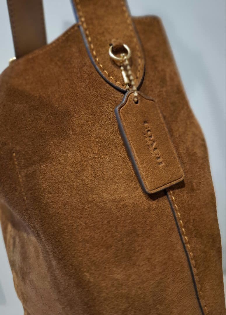 ち*ー様 【美品】COACH ブリーカー バケット バッグ ブラウン 本革 スエ