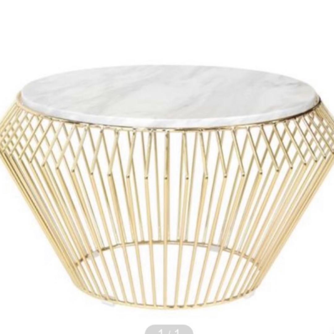 ローテーブル大理石 ゴールド リビング