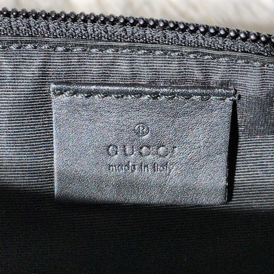 【美品】グッチ　アクセサリーポーチ　GGキャンバス　デニム調　07198　グレー