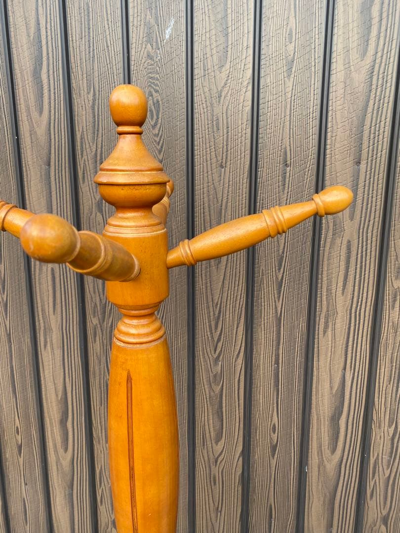 木製コートラック　ポールハンガー