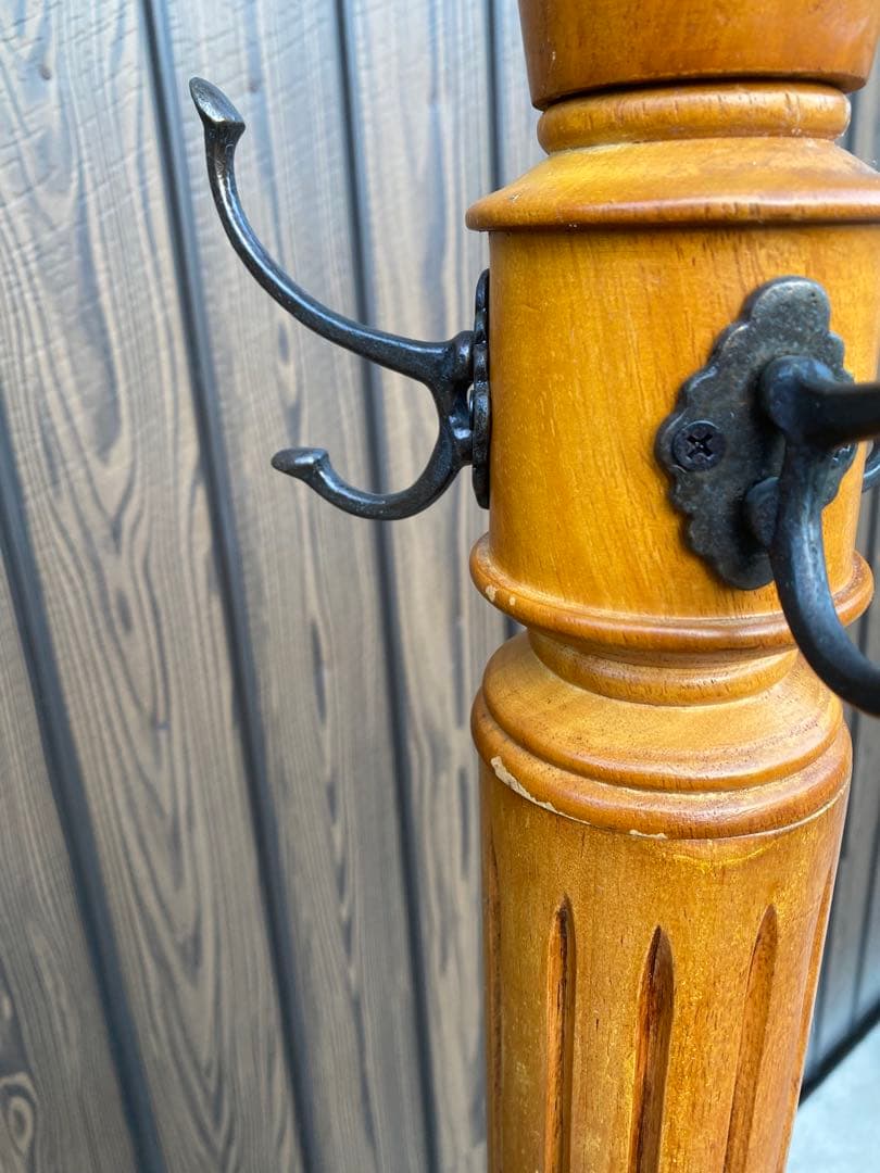 木製コートラック　ポールハンガー