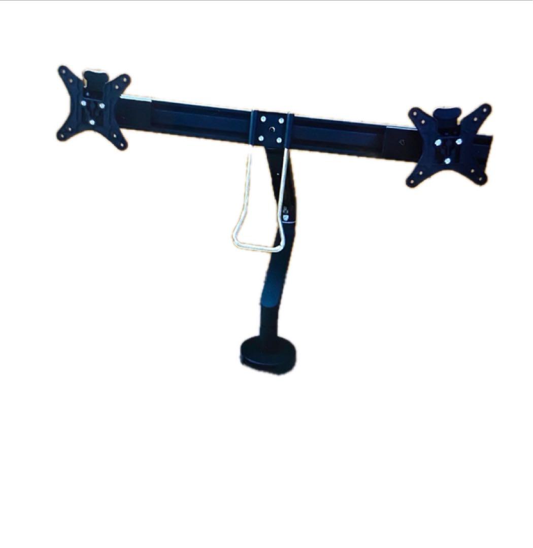 デュアルモニターアーム ブラック2画面