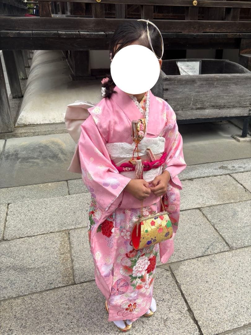 七五三フルセット　7歳　着物　四つ身　作り帯