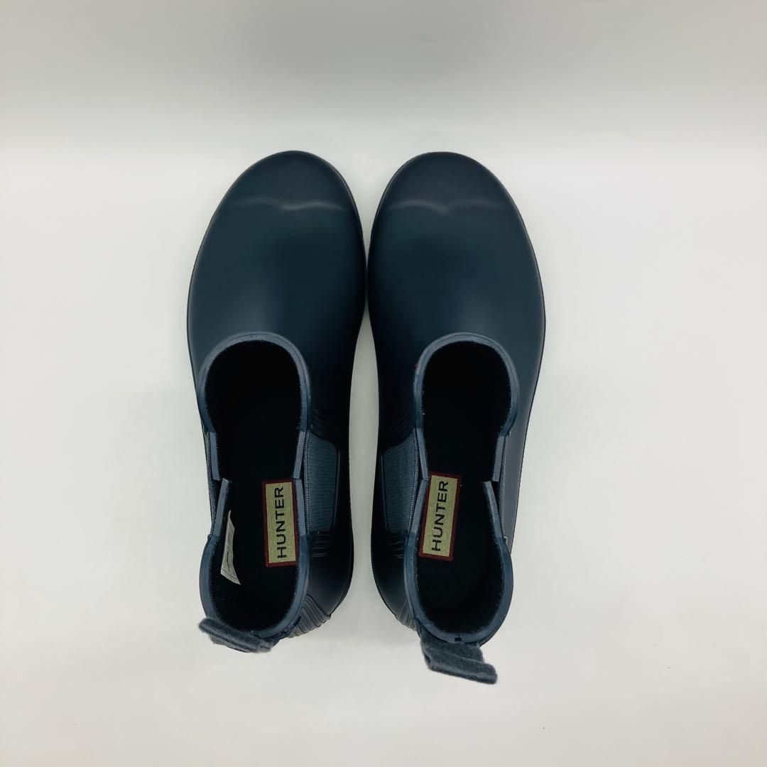 HUNTER サイドゴア チェルシー レイン ブーツ 紺 ネイビー UK6 25