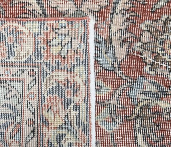 トルコヴィンテージラグ A67 ブラウンレッド ネイビー セージグリーン