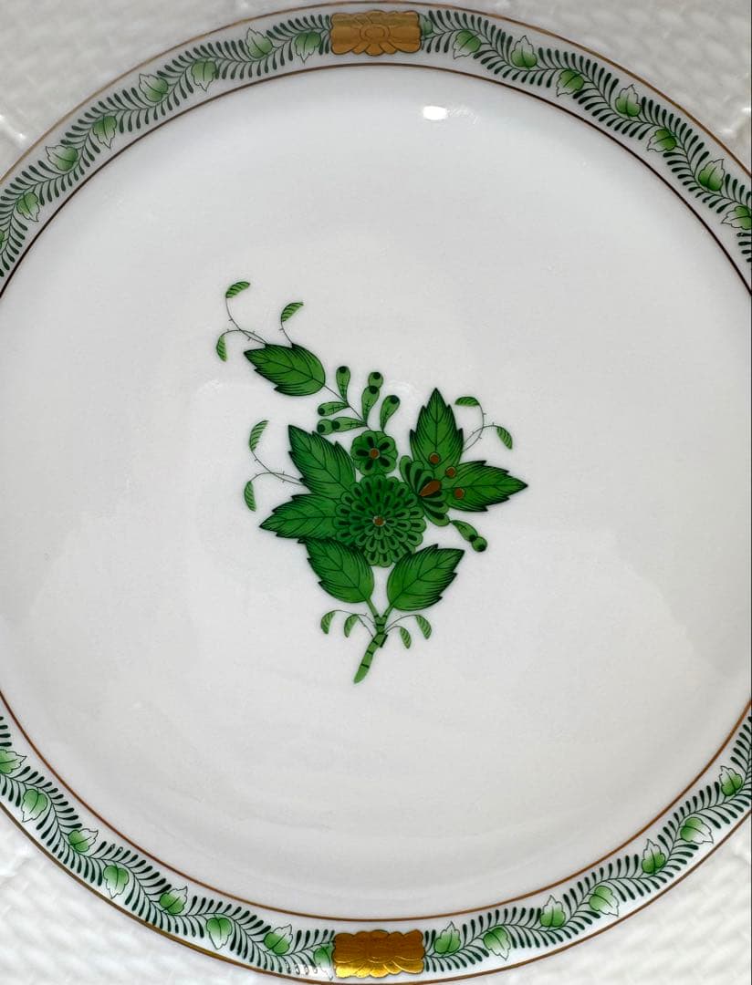 希少　ヘレンド　アポニーグリーン 25cm ディナープレート　5枚セット