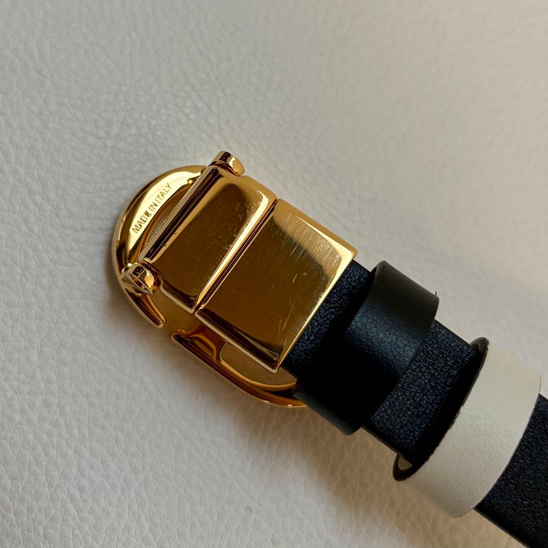 【未使用保管品】【ディオール】30 モンテーニュ ベルト リバーシブル 黒/白