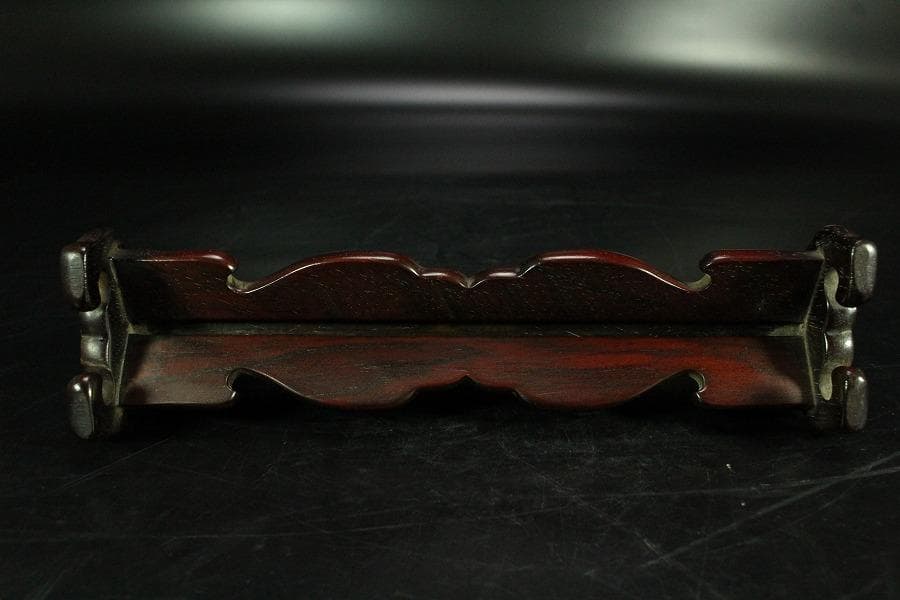 唐物 中国美術 紫檀台 葡萄木 硯屏 文房四宝(K-A864)