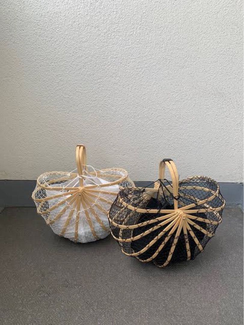 最終価格になります。antego 竹かごバッグ　ブラック　アンテゴ