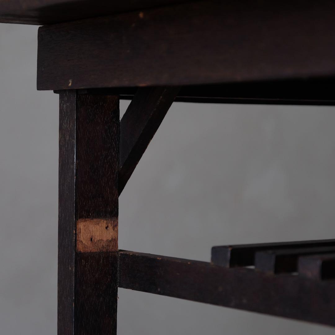 ラワン材 古い机　テーブル デスク 作業台 古家具 昭和レトロ ヴィンテージ