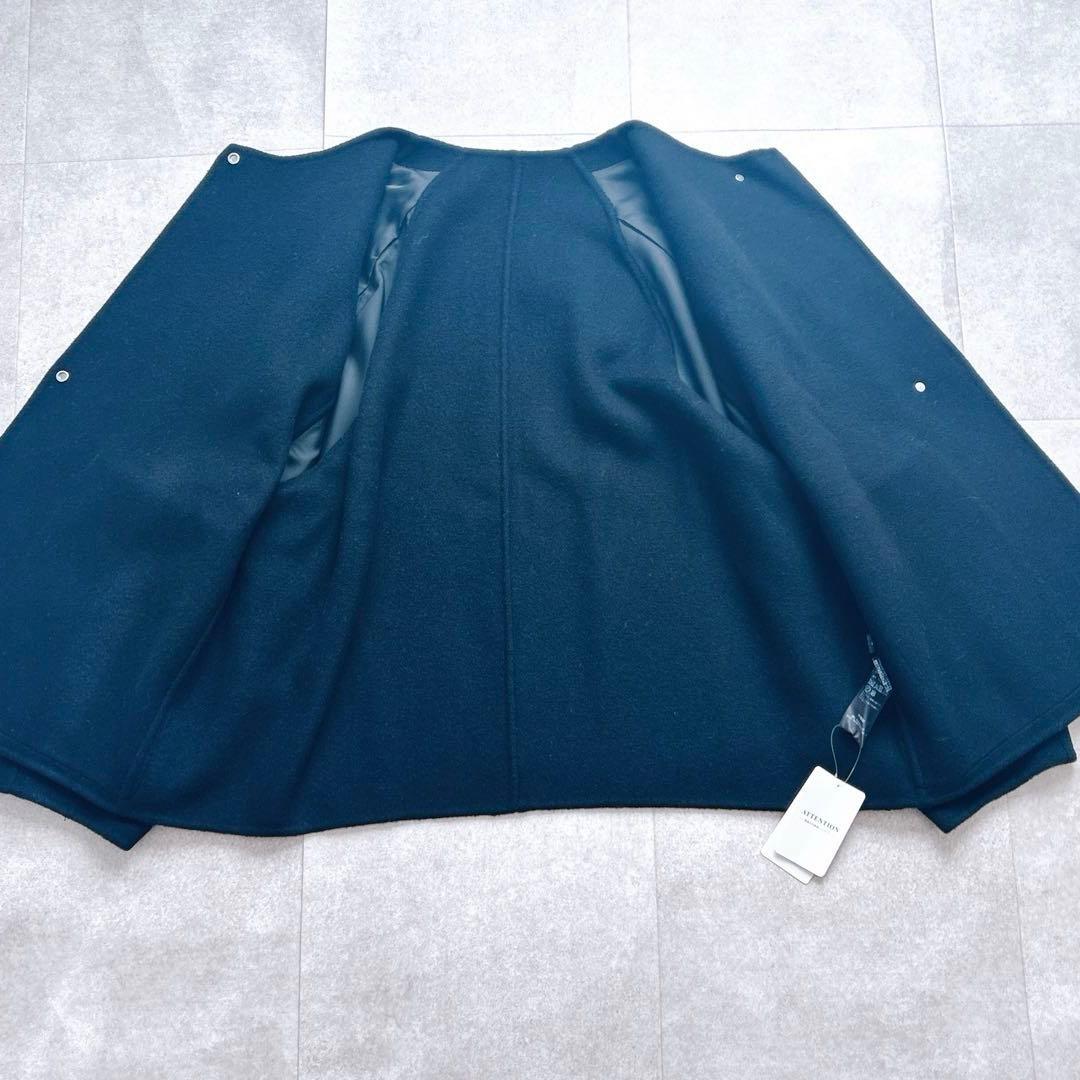 【新品タグ付き】スピックアンドスパン ビーバーストール付きセットコート 黒