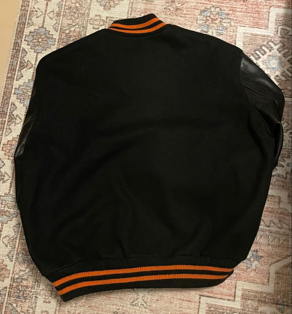 DELONG スタジャン レザージャケット 46サイズ 黒/オレンジ USA製