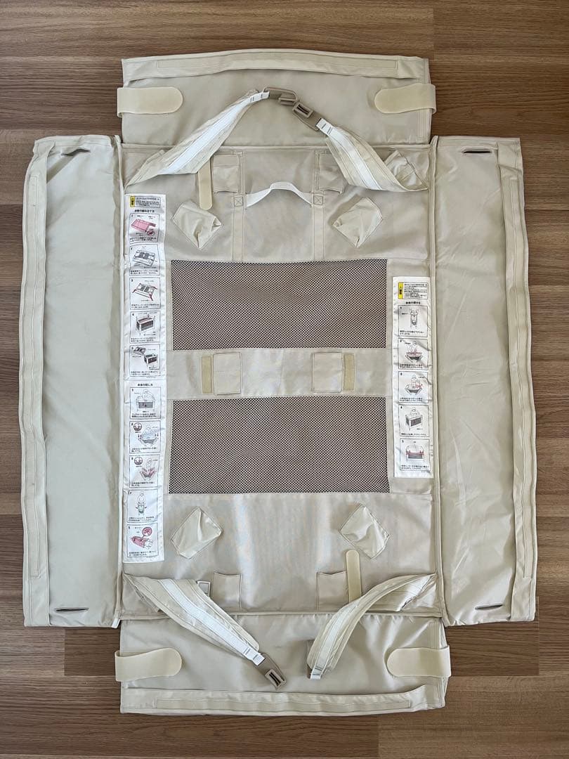 Aprica ココネルエアー 折りたたみ ベビーベッド ベージュ マットレス付き