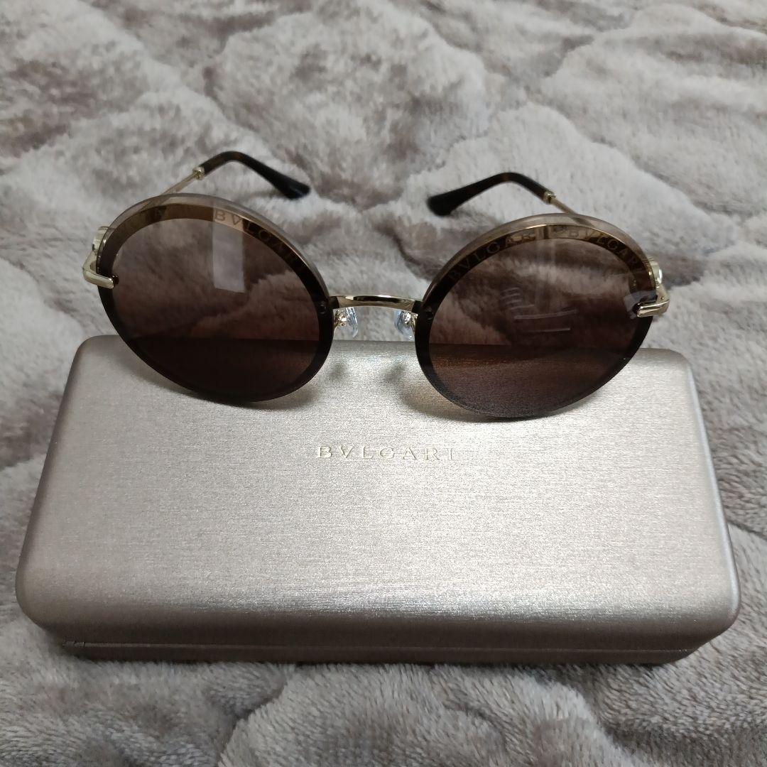 BVLGARI ラウンドサングラス ブラウン