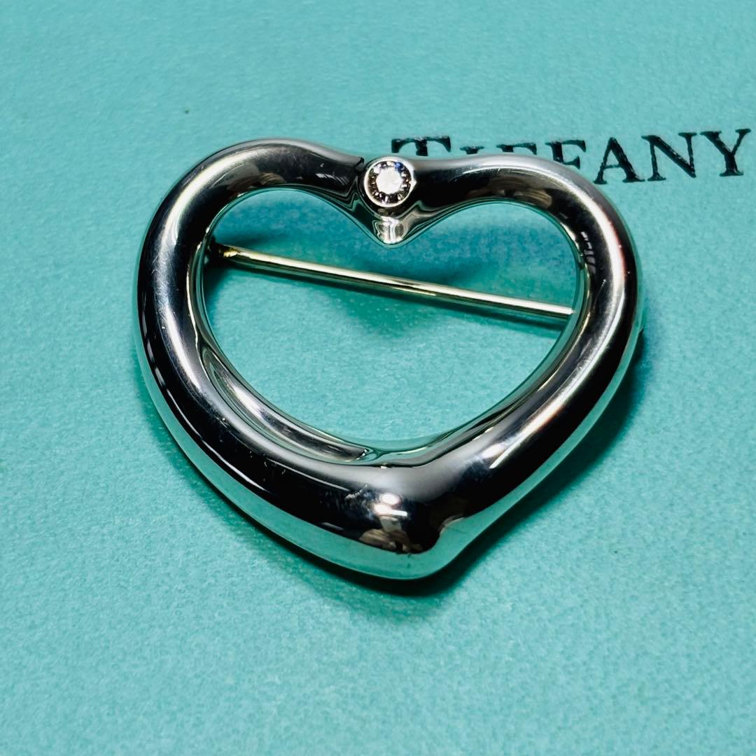 ティファニー ダイヤ オープンハート ブローチ 925 シルバー 希少 レア