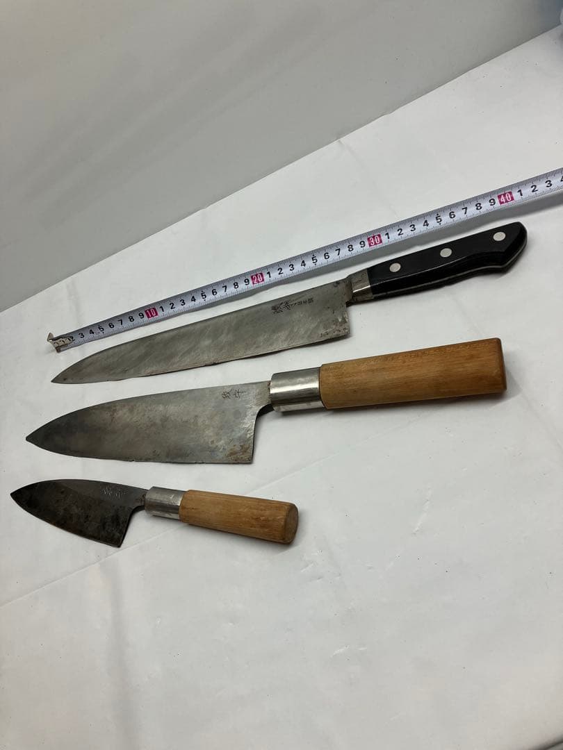 A0103）牛刀 包丁　プロ向 政守　日本鋼 など　3セット