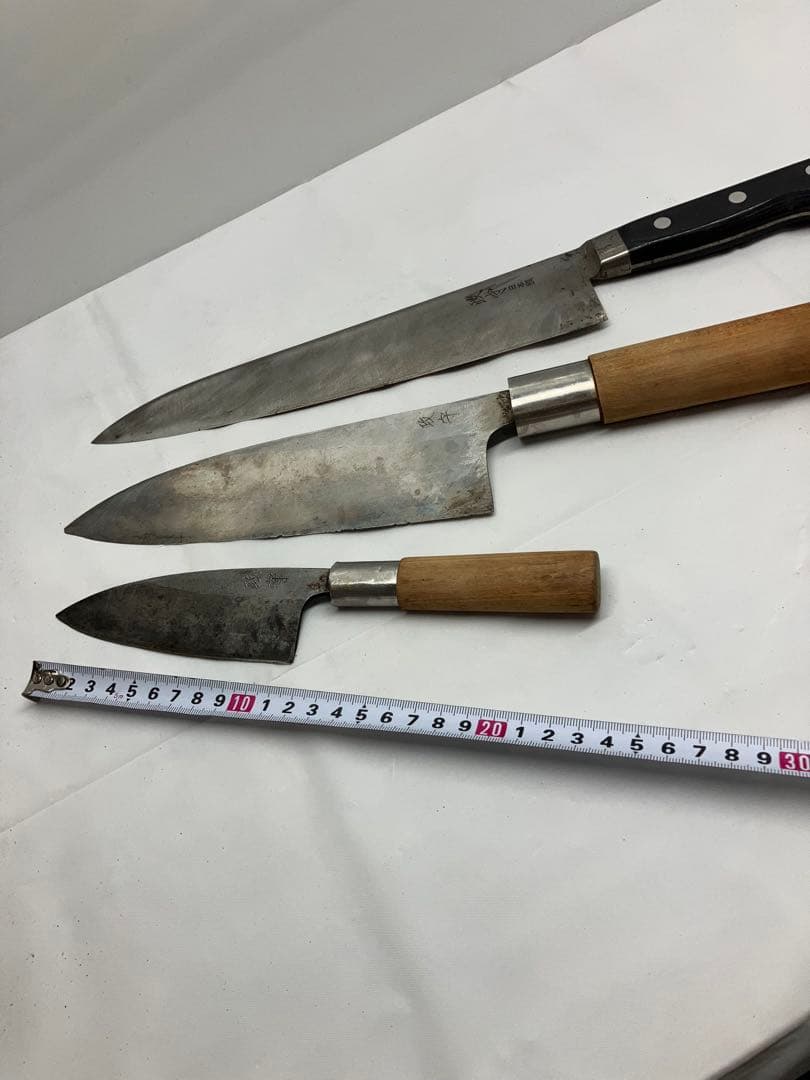A0103）牛刀 包丁　プロ向 政守　日本鋼 など　3セット