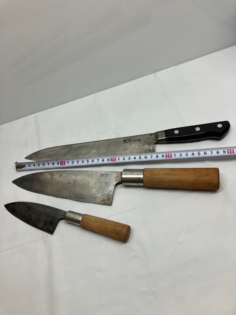 A0103）牛刀 包丁　プロ向 政守　日本鋼 など　3セット
