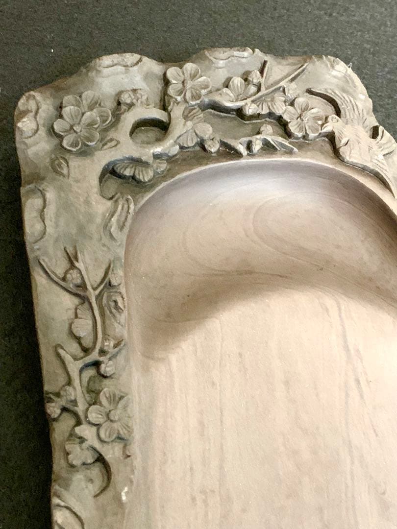 中国端渓硯　天然高級硯石　中国硯　木箱入り　石波模様　アンティーク希少名品